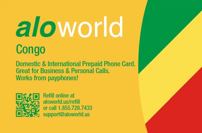 Call Congo from United States or Canada cheap and easy with a calling card.