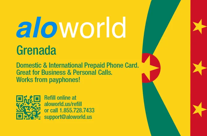 Call Grenada from United States or Canada cheap and easy with a calling card.