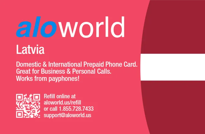 Call Latvia from United States or Canada cheap and easy with a calling card.