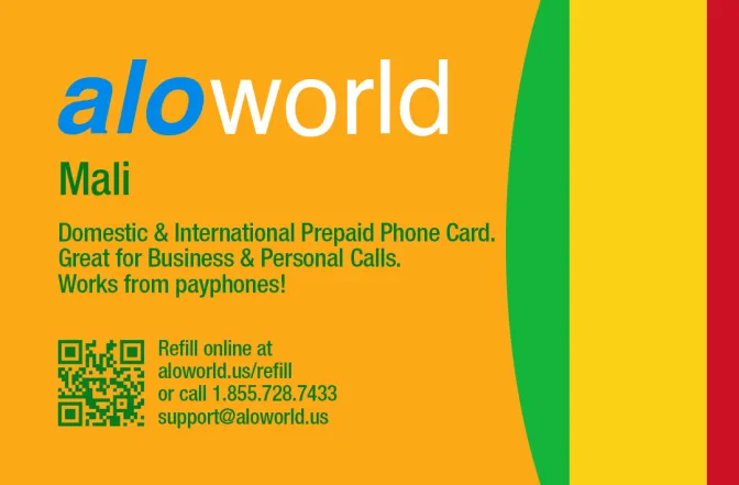 Call Mali from United States or Canada cheap and easy with a calling card.