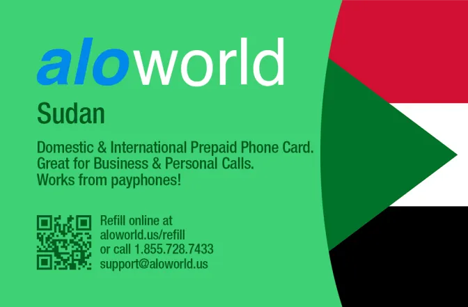Call Sudan from United States or Canada cheap and easy with a calling card.